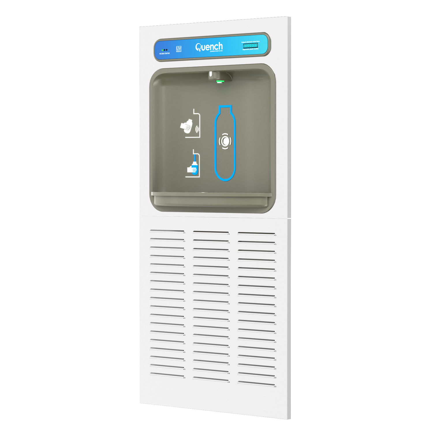bottle filling station with steel plate
